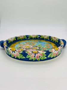 Platter with handles 9”